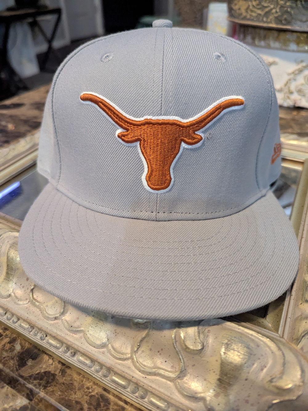 New Era Gray Hat with Orange Accent